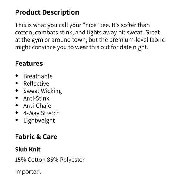 Mens Fabletics The Front Row Tee Shirt - Gray - Picture 7 of 7